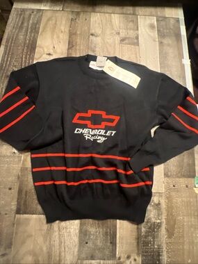 Vintage Deadstock NWT Chevrolet Racing V Neck Sweater Mens L